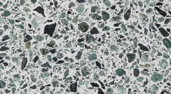 Tranche de TERRAZZO/GRANITO GRANITO VERT ADOUCI finition Adouci
