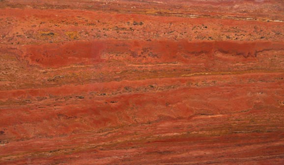 Tranche de MARBRE TRAVERTIN ROUGE D IRAN POLI finition Poli