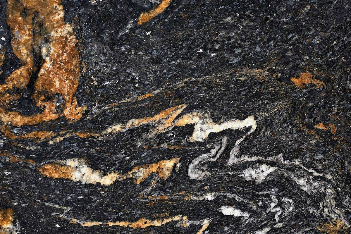 Tranche de QUARTZITE BLACK FUSION POLI finition Poli