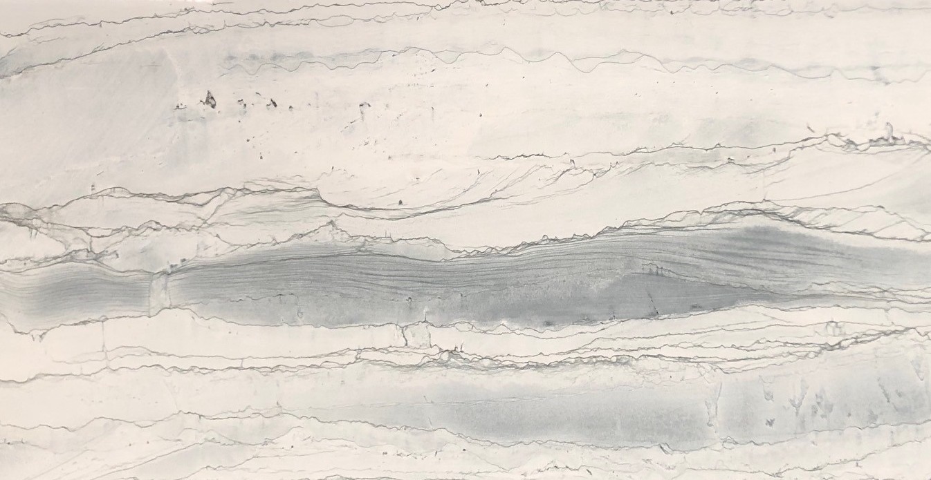 Tranche de QUARTZITE OLYMPIA WHITE POLI finition Poli