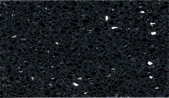 Tranche de COMPOSITE QUARTZ TECHNISTONE STARLIGHT BLACK POLI finition Poli