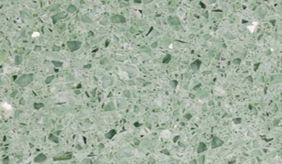 Tranche de COMPOSITE QUARTZ TECHNISTONE STARLIGHT GREEN POLI finition Poli