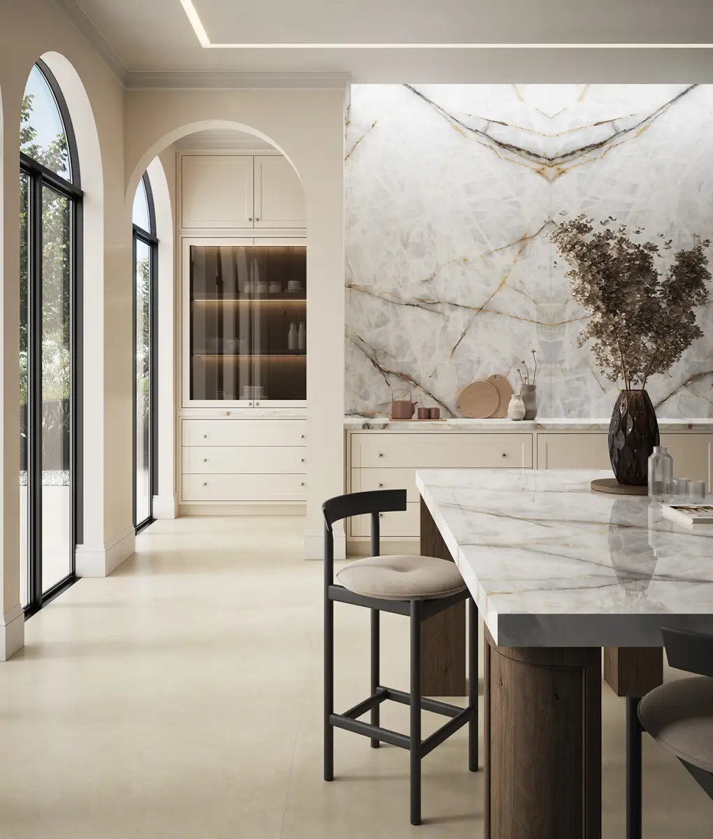 PLAN DE TRAVAIL EN ASCALE AURA LUX WHITE POLI